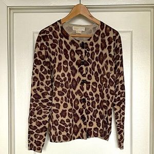 Michael Kors Animal Print Cardigan